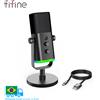 FIFINE Microfono dinamico USB/XLR con controllo RGB/jack per cuffie/muto, microfono per registrazione di giochi su PC Streaming AmpliGame-AM8