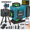YOFIDRA Livella Laser Professionale 4D a 16 Linee con Controllo Remoto tramite APP 360° ° Livella Laser Autolivellante Orizzontale e Verticale con Raggio Verde Super Potente