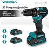 YOFIDRA 13mm 35 + 3 Coppia Brushless Trapano a percussione elettrico Cordless Efficiente Cacciavite elettrico Strumento per Makita Batteria Spille