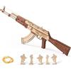 Robotime Rokr Fucile Automatico AK47 3D Pistola di Legno Divertente FAI DA TE Building Block Giocattoli per I Bambini Adulti Giustizia Guardia Puzzle di LegnoLQ901