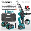 YOFIDRA Motosega Elettrica Senza Spazzole da 8 Pollici, Sega per Potatura Senza Fili, Utensile da Giardino per Taglio Legno, Compatibile con Batteria Makita 21V