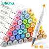 Ohuhu Honolulu 48 Pennarelli per colori medi Set Pennarelli per arte con alcol Riutilizzabili Doppia punta Schizzi Disegno Materiale scolastico d'arte
