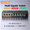 KeepLiNK Switch di rete multigigabit a 9 porte con Ethernet in rame da 8 porte da 2,5 Gb e SFP+ da 2-10 Gb