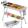 NONE Griglie a carbone Griglia in acciaio inossidabile Set di strumenti per barbecue Kit di utensili da cucina per feste in campeggio da picnic