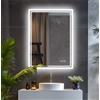 NONE Specchio da bagno a luce LED illuminato a parete Vanity Makeup Rettangolo antiappannamento Luce tattile a 3 colori