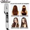 UKLISS Piastra per capelli professionale Spazzola per lisciare ferro piatto a vapore Spazzole per capelli elettriche Piastra per vapore in tormalina ceramica