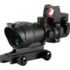 Nabila Cannocchiale tattico regolabile 4x32 Red Dot 1x 4x Red Dot Cannocchiale da 20 mm per la caccia