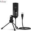 FIFINE Microfono a condensatore USB con manopola di guadagno, microfono di registrazione in metallo per studio domestico, podcasting, su voce, laptop, Windows -K669