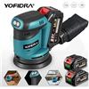 Yofidra Levigatrice Orbitale Elettrica YOFIDRA 125mm, 3 Velocità Regolabili, Ricaricabile, Macchina Lucidatrice per Batteria Makita 18V
