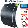 JINGYANGPV Pannello solare 125W 250W Pannello flessibile Cella solare monocristallina Stazione di alimentazione 12V Carica batteria per campeggio Barca RV