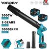 YOFIDRA 3000W Ventilatore di Aria Elettrico 2 IN 1 Turbo Ventilatore Ventilatore Foglia Polvere Neve Soffiare Strumento Pulito Per Makita 18V Batteria Spille