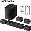 ULTIMEA Soundbar 7.1 Surround, Sistema Audio Virtuale 3D con Subwoofer, 2 Altoparlanti Posteriori, Altoparlanti Home Theater per TV, Nero