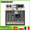 FREEBOSS 99 Effect Console di missaggio a 4 canali 48V Bluetooth Sound Audio DJ Mixer USB Play PC Record per Karaoke Home Party AM-UT1