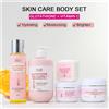AILKE Set sbiancante per glutathione e vitamina C, idratante, rimuove la melanina, lentiggini, macchie nere, cloasma, pelle pulita
