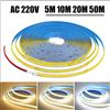 RGBCW 5M 10M 20M 50M/Rotolo Striscia COB AC 220V 240Leds/M IP20 3000K 4000K 6000K Driver Costruito In Decorazioni Per La Casa Nastro Flessibile Corda HA CONDOTTO LA Luce