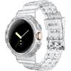 I LOVE LUO Custodia trasparente + TPU morbido per Google Pixel Watch 2 accessori per cinturini Sport Smartwatch braccialetto da polso integrato cinturino per orologio Pixel
