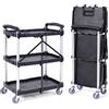 SucceBuy Carrello multiuso pieghevole a 3 livelli Scaffale portaoggetti Scaffale mobile Carrello portaoggetti Organizzatore scorrevole per cucina Bagno
