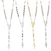 DoreenBeads 1 pezzo in acciaio inossidabile 304 religioso fatto a mano collana a catena a maglie croce vergine Maria collana con ciondoli per donna uomo regalo 53 cm lungo
