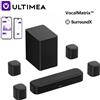 ULTIMEA Aura S4T Soundbar 7.1CH con Subwoofer da 5.25'', 4 Altoparlanti Surround, Potenza di Picco 350W, Controllo App, Altoparlante TV per Home Theater