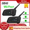 EJEAS V6 PRO+ Auricolare Bluetooth interfono per casco moto con comunicatore interfono BT 800M 6 ciclisti Lettore musicale impermeabile