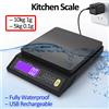 NONE 5kg/0.1g 10kg/1g Bilancia da cucina elettronica digitale Display LCD Strumento di cottura per pesatura di misurazione completamente impermeabile in acciaio inossidabile