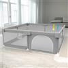 IMBABY Parco giochi per bambini 150x180 cm Box per bambini Grigio Scatola per recinzione per bambini con angolo protettivo Box da gioco per attività dei bambini