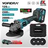 YOFIDRA 125 millimetri Brushless Smerigliatrice Angolare Cordless 3 Marce Metallo Legno Rettifica Lucidatura Utensile Da Taglio Per Makita 21V Batteria Spille