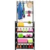 Nyana Organizer per ingresso corridoio in nylon 5 ripiani scarpiera 20 paia 8 appendiabiti cappotti giacche