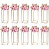 NONE 10 pz Set di supporti per fiori da sposa 23.62 "H Colonna in metallo dorato Rack Festa di nozze Prop Decor Palloncino Display Holder Vaso di fiori Pilastro