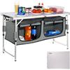SucceBuyTavolo da picnic pieghevole da cucina Armadi da campeggio Tavolo da valigia in alluminio con borsa portaoggetti Altezza regolabile per esterno
