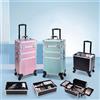 Maxulene Custodia per trucco con rotelle Custodia per trucco rimovibile 3 in 1 Custodia per cosmetologia su ruote Carrello per trucco con serratura di grande capacità per salone
