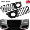 MagicKit 2x copertura nera delle griglie del fendinebbia dell'automobile della maglia del favo per Audi A4 B8 09-2012
