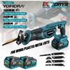 YOFIDRA 3000 giri/min senza spazzole sega alternativa palmare legno metallo taglio tubi sega elettrica sega a catena per Makita batteria pin