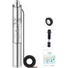 MARS ROCK Pompa Solare Sommergibile per Pozzi Profondi 150W12V 370W24V 400W48V 750W 48/60V, Portata Elevata 2000L