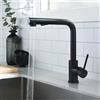 Oeegoo Rubinetto da cucina Oeegoo con doccia estraibile, rubinetto da cucina ad alta pressione nero 360 ° rotazione, rubinetto lavello con doccia