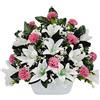 Gerimport Fiori per cimitero, Fiori per santi, Centrotavola di fiori artificiali in tessuto resistente con vaso, misure 30 cm, 40 cm, 50 cm, Gerimport, FOTO REALE, Spedizione dalla Spagna