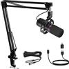 Socodox Kit microfono dinamico XLR/USB, microfono per PC per streaming, podcasting, giochi, RGB, funzione di mute e cancellazione del rumore, volume