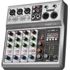 Aveek Mixer audio professionale Aveek, console di missaggio scheda audio con effetto di ritardo eco Bluetooth USB digitale a 5 canali, ingresso stereo 48 V