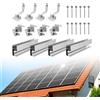 CP-SETUNO Set di montaggio per pannello solare, binario di montaggio fotovoltaico per pannello solare 1/2/4, binario di montaggio in alluminio da 300 mm, per 30/35 m