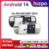 HIZPO Autoradio Android Hizpo da 7 "per FIAT 500 2007 - 2015 Sistema di intelligenza GPS RDS DSP Auto CarPlay UI7862 Unità principale Quad Octa Core