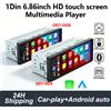 NAVIFANS Autoradio 1Din Wireless CarPlay Android AUTO con schermo touch HD universale da 6,86'' FM Stereo MP5 lettore multimediale BT porta TF e telecamera