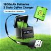 PALO 1800mAh per GoPro Hero 8 7 6 5 Batteria per fotocamera LCD a 3 slot USB Tipo C Caricatore di ricarica rapida per GoPro 5 6 7 8 Fotocamera nera