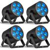 U'King 4PCS 60W LED Piatto Par Luce 6x6W RGBWA UV 6in1 LED Par Luce DMX512 Telecomando Luce da palco DJ Apparecchiature di illuminazione