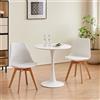 GrandCA HOME Tavolo da pranzo rotondo Elegante tavolo da pranzo con piano a tulipano nordico bianco Tavolo rotondo versatile Cucina Caffè Balcone BIaro/Nero 70 cm