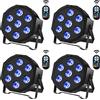 U'King 4PCS Luce da palcoscenico 7x3W RGBW LED Par Luce DMX 7 canali Luce attivata dal suono Luce da festa per discoteca Party DJ KTV