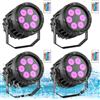 U'King 4PCS Alluminio IP65 Impermeabile LED Par Luce DMX512 Controllo 3x6W RGB 3in1 6LED Luce da palcoscenico per DJ Disco Concerto Festa