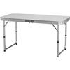 EFAN Tavolo da campeggio in alluminio 120x60x70 cm, tavolo pieghevole portatile Tavolino da picnic Scrivania per laptop TV Letto da pranzo Home Office, Bianco