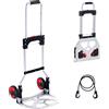 SucceBuy Carrello pieghevole per scale da 176 libbre Carrello per arrampicata su scale in alluminio con manico telescopico Carrello per bagagli per lo shopping domestico