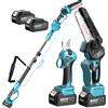 Seesii 3-in-1 6 ''Sega elettrica a ramo alto Motosega senza spazzole con prolunga da 2,4 m Asta telescopica Taglierina per legno Potatura Attrezzi da giardino