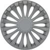 NONE KRAWEHL - Set di 4 Copricerchi - Modello Dino - Copriruota - Facili da Installare - Anello di Fissaggio Regolabile - Resistenti agli Urti - Realizzati in ABS - Colore Argento